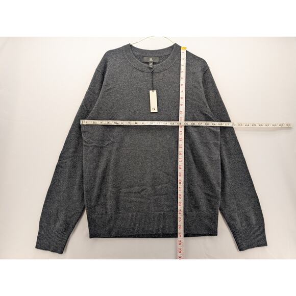 NWT Banana Republic Cashmere Crew-Neck Sweater in Coal Black Heather size Medium - Picture 5 of 5